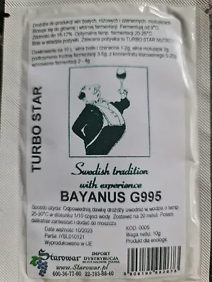 £3.19 • Buy Bayanus Strong  G995 Universal Yeast For Red And White Wine And Champagne.  