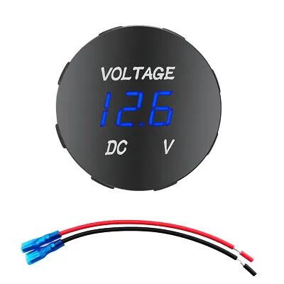 DC 12V-24V Car Motorcycle LED Panel Digital Voltage Meter Display Voltmeter Blue • £7.19