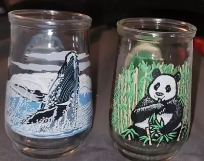 1995 Welch's World Wildlife Fund Endangered Species Jelly Jar Glasses Lot Of 2 • $0.99