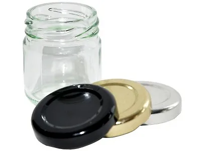 £8.50 • Buy Jam Marmalade Honey Wedding Favours Mini Glass Jar Round 1.5oz 41ml With Lids 