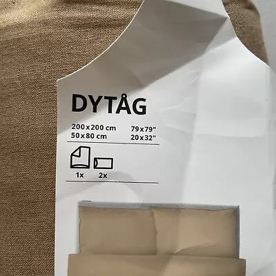 IKEA DYTÅG DUVET COVER & 2 PILLOWCASES 100% LINEN Double 200*200 Cm • £65