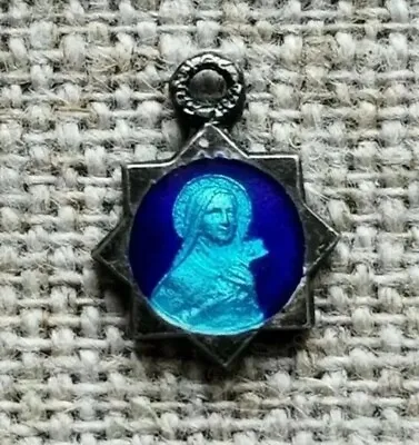 Antique Sterling Silver Miraculous  Medal Sainte-Thérèse Lisieux France Charm • $25