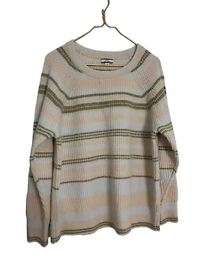 J Crew Ribbed 100% Cashmere Oversized Crewneck Sweater Womens M Muticolor • $32.48