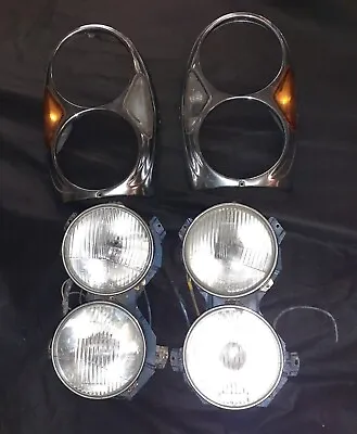 US Headlights Complete With Chrome Frame And All Inserts Mercedes W108 109 111 • $797.74