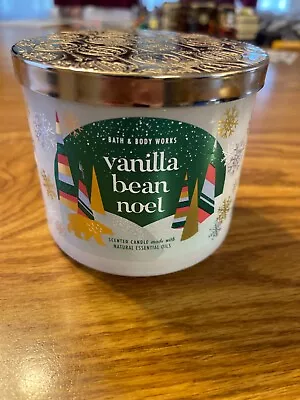 Bath & Body Works White Barn VANILLA BEAN NOEL Scented 14.5oz 3-Wick Candle • $19.99