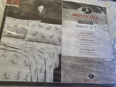 Mossy Oak Full Bed 4 Pc Sheet Set Buck Hunting Lodge Cabin Deer Woodland • $29.99