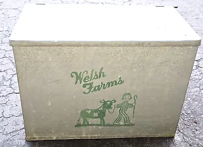 Vtg Welsh Dairy Farms Nj Galvanized Metal Milk Bottle Porch Box Cooler • $144.99