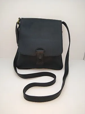 Rare Expandable Vera Pelle Italy Crossbody Black Leather Bag Purse 9.5x8.5x1-2  • $34.75