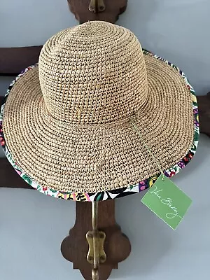 NWT Vera Bradley Viva La Vera Straw Hat Wide Brim Beach Gardening Floral • $30