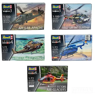 Revell Helicopter Model Kits 1/72 1/100 Scale Eurocopter Bell Apache • £13.99