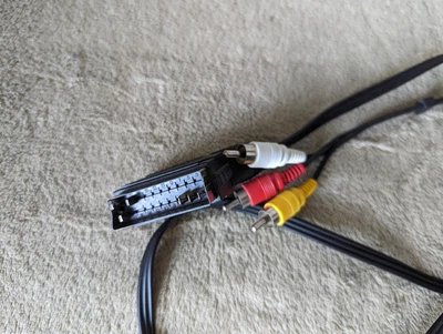 £3 • Buy 1.15m SCART PLUG TO 3 X RCA PHONO  IN/OUT AV CABLE, AUDIO VIDEO LEAD