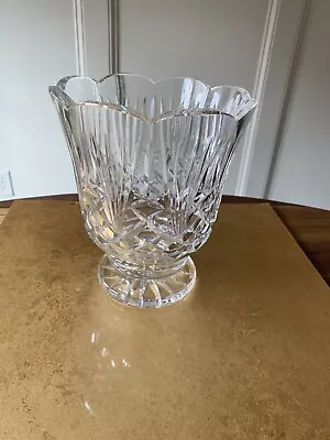 Vintage Waterford Crystal Footed Vase Large Very Heavy Signed • $150