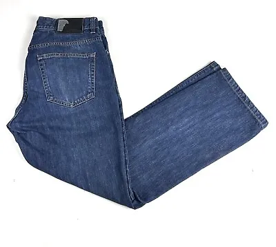 VERSACE Collection Blue Jeans Mens 32 X 30 Dark Wash Cotton Denim Medusa Logo • $34.95