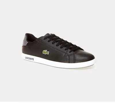 £74.99 • Buy Men’s Lacoste Graduate LCR3 118 1 SPM Leather Trainers Blk/Drk Grey UK 6-11