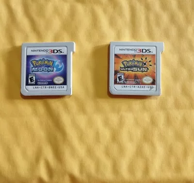$32 • Buy Nintendo 3ds Pokemon Moon And Ultra Sun Games NO CASES OR BOOKLETS 