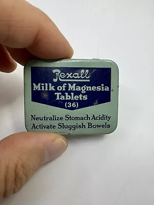 Vintage Rexall Milk Of Magnesia Tablets Excellent Tin • $16.99