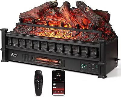 TURBRO Eternal Flame 26 In. WiFi Infrared Quartz Electric Fireplace Log Heater • $149.99