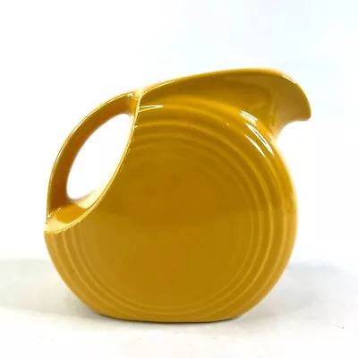 Vintage Fiesta Fiestaware Yellow Juice Disk Pitcher Small 28oz Signed • $29