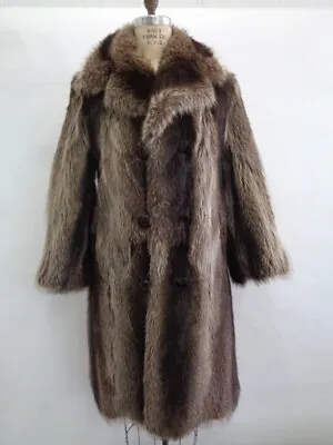 Excellent Natural Raccoon Racoon Fur Coat Jacket Men Man Size 38 Small • $454.41