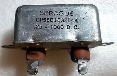 Sprague 1000V 0.25uF Oil Capacitor 0.25MFD Vintage Bathtub 250nF CP55B1EG254K • $12.80