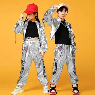 £14.16 • Buy Kids Boys Girls Street Dance Wear Sequins Costume Jazz Hip Hop Performance Show
