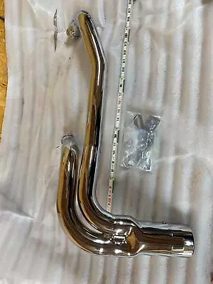 Chrome 2 Into 1 Billet Tip Exhaust Pipe Harley Sportster 2007^ Custom 883 1200 • $299.95