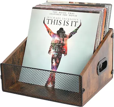 Yuzehuaza Vinyl Record Storage Holder Trapezoidal LP Vinyl Record Crate With & • $40.38