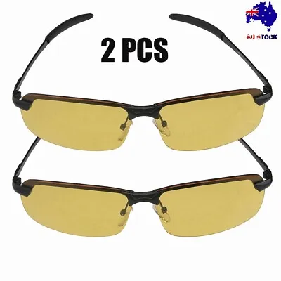 2X Mens Driving Sunglasses HD Night Vision Polarized Glasses Eyewear Outdoor AL • $20.39