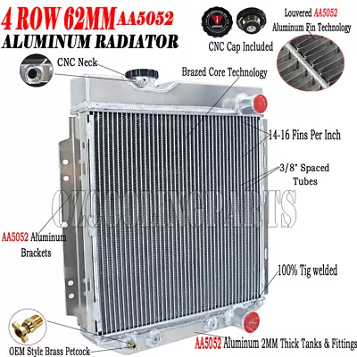 $259 • Buy 4Row Core Aluminum Radiator FOR FORD Falcon Ranchero MUSTANG V8 260 289 Petrol