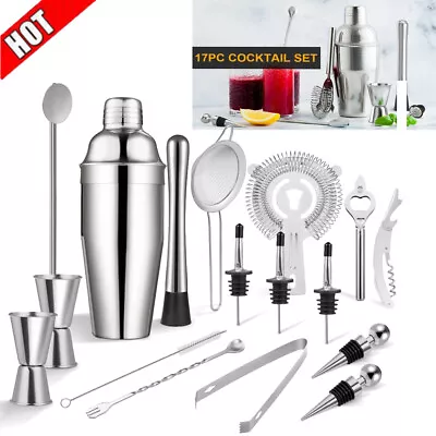 Professional Cocktail Making Set Bartender Kit Shaker Cocktail Maker Stainless • £16.99