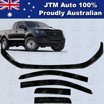 Bonnet Protector + Weather Shields Visor For Ford Ranger PX3 Extra Cab 2018+ • $129