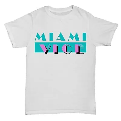MIAMI VICE CLASSIC LOGO Film Movie World Cup Tv Show Mens 90S Birthday T Shirt • £5.99