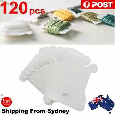 120pcs Embroidery Floss Craft DIY Thread Bobbin Cross Stitch Storage Holder AU • $6.95