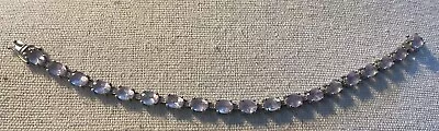 DBJ Signed 925 Light Amethyst Line Tennis Bracelet Fits Sz 6.75 Double Safety • $39.99