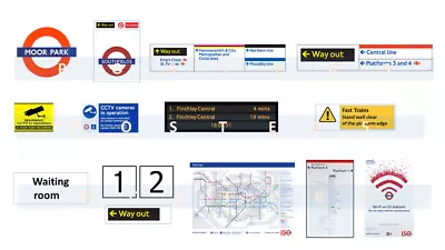 UNDERGROUND LONDON - Station Signs   For Model Railways  *Any Scale N OO Etc  * • £2.90