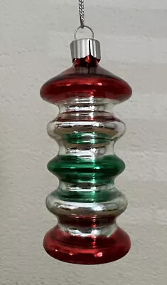 Martha Stewart UFO Christmas Ornament Glass Red Green Silver • $9.99