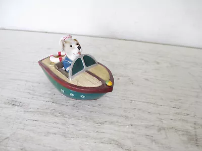 1997 Vandor Trinket Box Lidded Plaster Captain Dog Prop Spins • $9.50