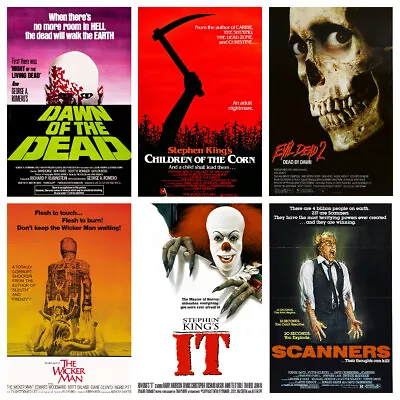 £4.99 • Buy Best Vintage Horror Movie Posters A4 Size - Classic Movie Prints Home Wall Art