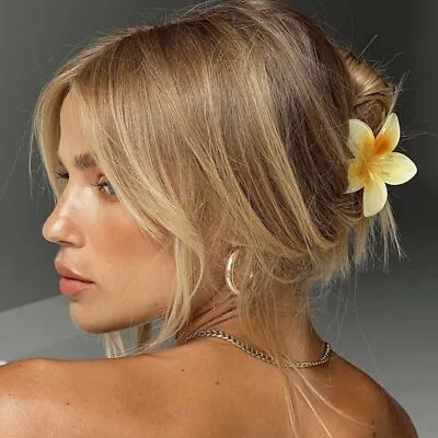 Ladies Big Flower Hair Hawaiian Flower Hair Claw Clips Hair Hold Jaw Clip Party • £3.89
