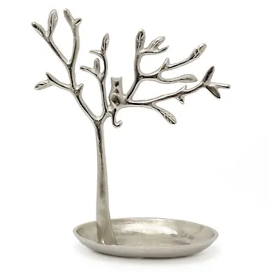 31cm Silver Metal Tree Of Life Jewellery Stand Necklace Organiser Ring Holder • £19.99