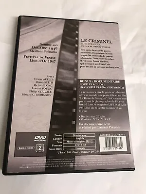 Le Criminel - Orson Welles - Loretta Young - Edward G Robinson (dvd) • £5.09