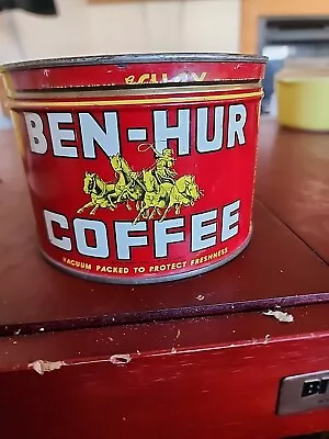 Vintage Ben Hur 1 Pound Coffee Can Tin • $45