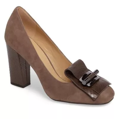 MICHAEL Michael Kors Gloria Kiltie Suede Leather Pumps Womens 7M Brown Career • $61.05