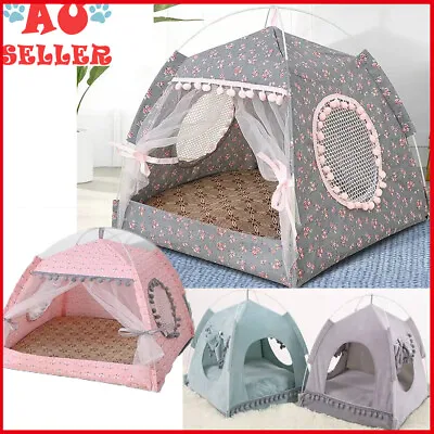 $18.04 • Buy Puppy Dog Cat Kennel Bed Cushion Mattress Cave Tent House Soft Mat Cage Doggy