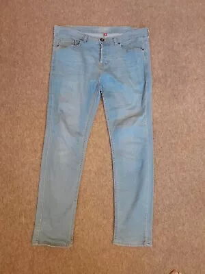 Denim & Co Light Blue  Button Fly Jeans. W34/L30. Good Condition • £3.95