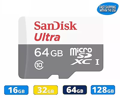 Sandisk Micro SD Card Ultra Memory Card 32GB 64GB 128GB Samsung LG Motorola Lot • $6.94