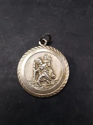 Vintage Georg Jensen Silver St Christopher Medal Pendant • $41.08