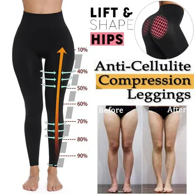 High Waist Anti Cellulite Compression Leggings Body Shaper Thigh Sculpting Pants • $15.79