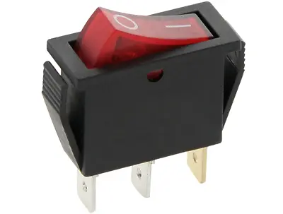 £3.99 • Buy SLIM Rocker Switch 16A 240V 20A125V RED ON-OFF Double Pole 3 Pin ILLUMINATED