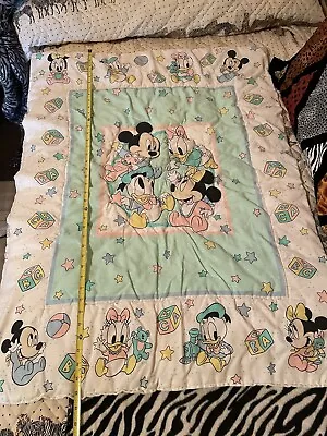 Vintage Dundee Disney Baby Quilted Crib Blanket Minnie Mickey Mouse Donald Daisy • $143.99